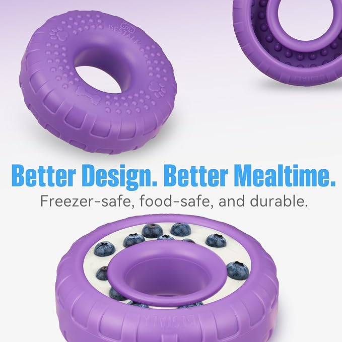 Dog Enrichment Lick Bowl, Bestalk Slow Feeder Lick Mat for Dogs, Freeze Puzzle Licking Bowl for Anxiety Relief, BPA Free Silicone, Dishwasher Safe(Purple,S) - Image 3