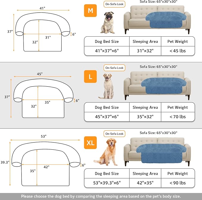 GGIB Calming Dog Bed Fluffy Plush Dog Mat for Furniture Protector with Removable Washable Cover for Large Medium Small Dogs and Cats (Large, Navy) - Image 5