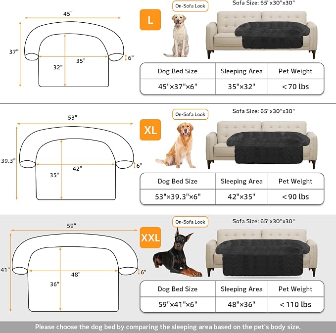 GGIB Calming Dog Bed Fluffy Plush Dog Mat for Furniture Protector with Removable Washable Cover for Large Medium Small Dogs and Cats (Extra Extra Large, Dark Grey) - Image 5