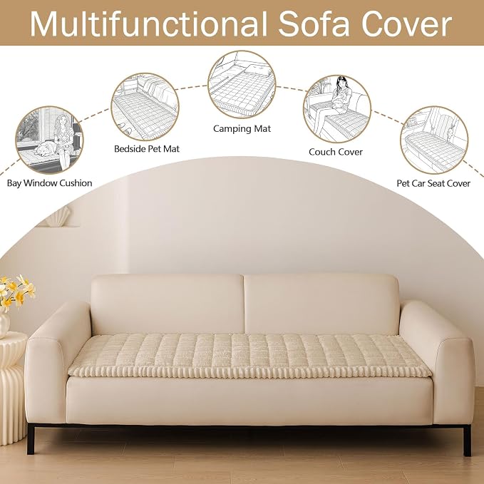 hyha Couch Cover for Dogs, Washable Non Slip Plush Flannel Sofa Protector | Thick Flannel, Anti-Slip Backing, Pet Hair & Scratch Protection, Fits Sofa & Loveseat (27.6" x 47") - Image 3