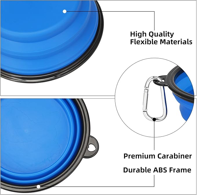 Kytely Large Collapsible Dog Bowls 2 Pack, 34oz Foldable Dog Travel Bowl | Portable Dog Water Food Bowl with Clasp, Pet Cat Feeding Cup Dish for Traveling, Walking, Parking - Image 4
