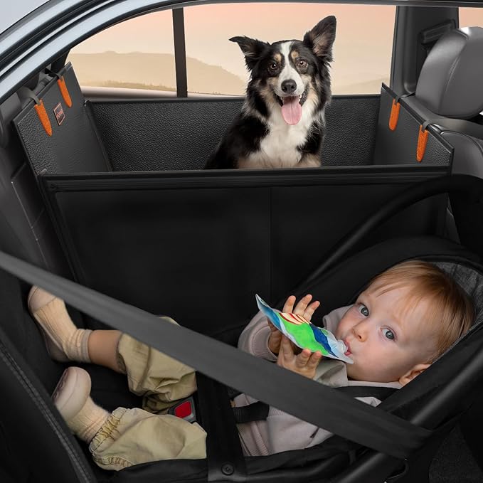 FURTIME Large Dog Car Seat, Upgraded PU Leather Back Seat Extender with Hard Bottom, Waterproof Pet Car Seat Cover for Medium Sized Dog, Pet Hammock for Cars, SUVs, Trucks - Image 7