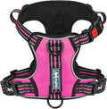 PoyPet No Pull Dog Harness with 3 Leash Clips and Vertical Handle | No Choke, Reflective, Adjustable, Soft Padded, Dog Vest for Large Dogs, Walking Training, Pink, XL by PoyPet