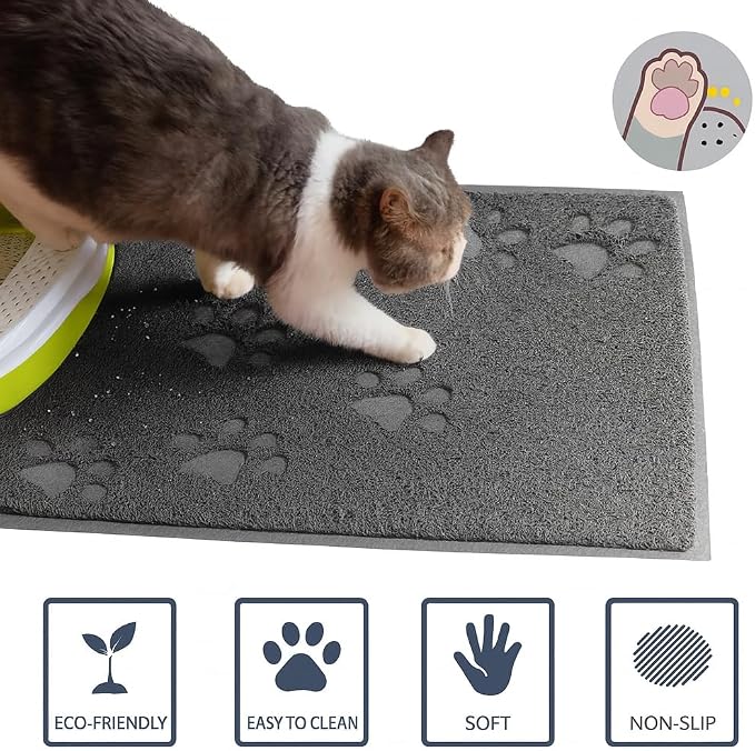 Bulk buys Cat Litter Mat. Traps Litter. Soft Non-Slip Surface. Easy to Clean. 11.5 x 15.75 in Gray Mat for Litter Box Area - Image 3