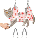 Supet Cat Grooming Hammock Harness for Nail Trimming, Kitten Care Sling | Small Dog Hanging Sling for Nail Clipping, Pet Restraint Holder for Medicine, Ear & Teeth Cleaning, Eye Care (Strawberry S) by Supet