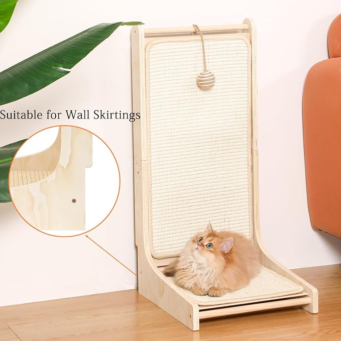 L-Shaped Cat Scratcher Pad for Indoor Cats - Sisal Scratching Board, Furniture Protector, and Scratch Post - Image 6