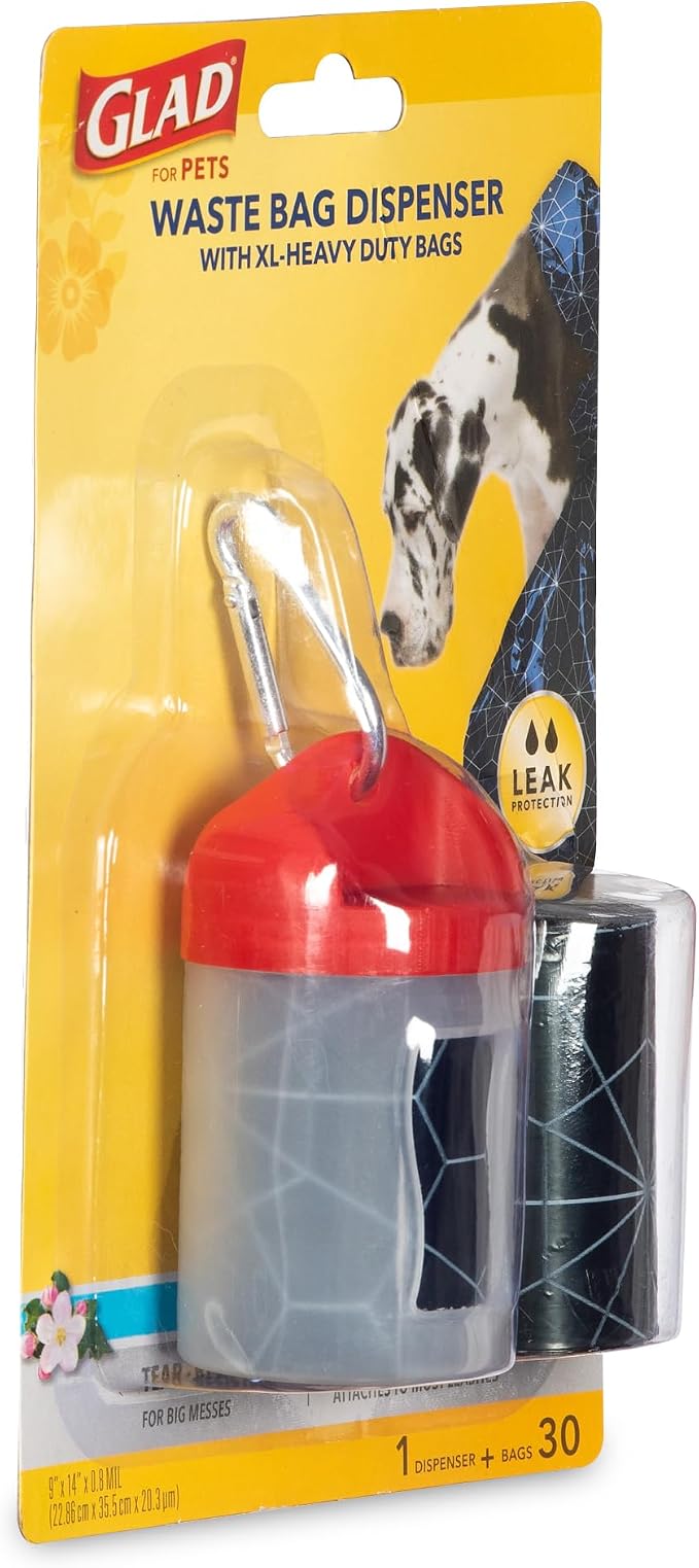 Glad For Pets Extra Large Tropical Breeze Scented Dog Waste Bags And Dispenser With Metal Clip| Heavy Duty Poop Bags For Dogs (Pack of 48,1440Count Total) - Image 3