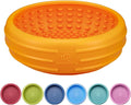Dog Lick Bowl, Animire Freeze Lick Mat for Dogs, Non-Slip Slow Feeder Licking Bowl Enrichment Treat for Distraction Anxiety Relief, Food Grade Silicone, Dishwasher Safe(Orange,XL) by Animire