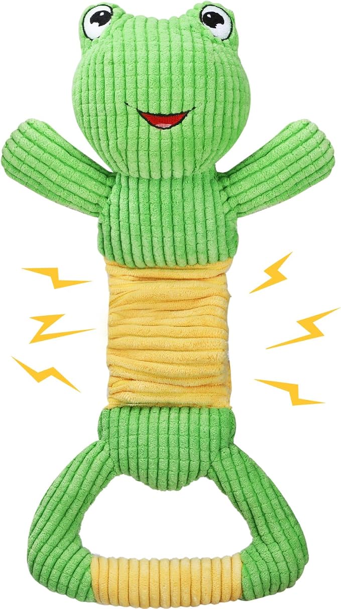 Letsmeet Dog Squeak Toys Durable Plush Dog Toy with Crinkle Paper, Tug of War Pull Toys for Puppies, Interactive Dog Chew Toys for Small, Medium and Large Dogs by Letsmeet