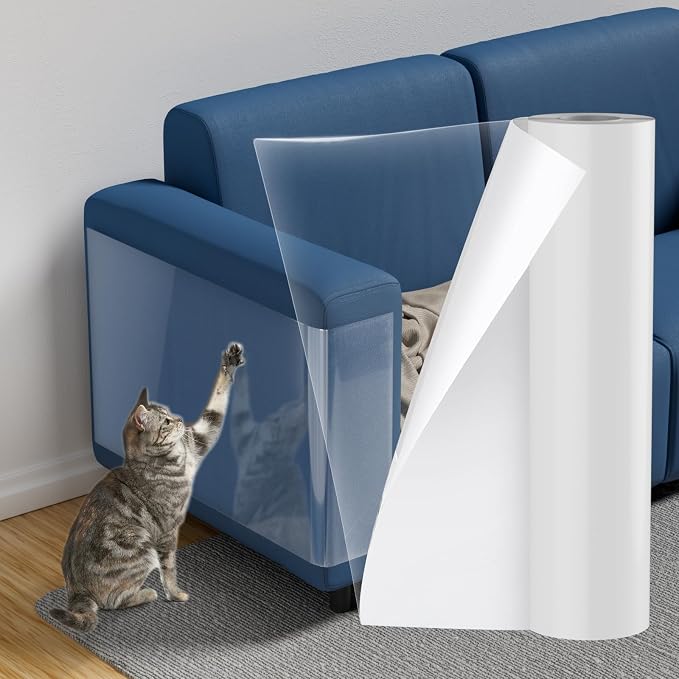 Anti Cat Scratching Scratch Furniture Protector (Roll 118" × 11.8") | High Quality and Transparent Vinyl Anti Cat Scratching by Unknown