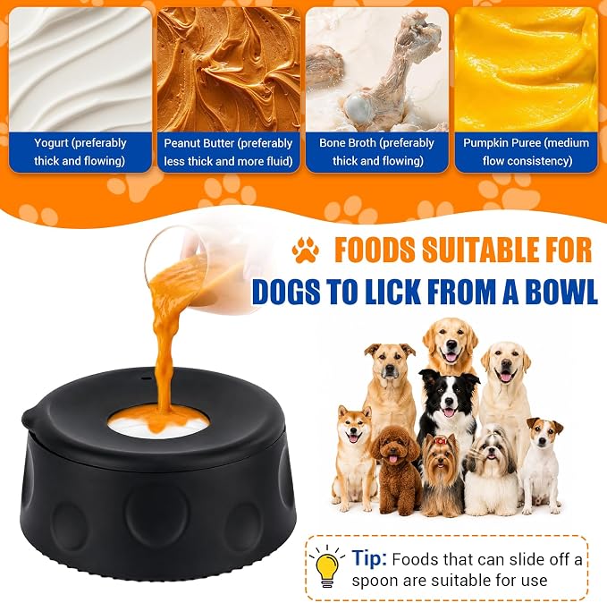 Slow Feeder Dog Bowl, Large Capacity Silicone for Medium & Large Dogs | Dog Lick Bowl with Rolling Ball for Liquid Treat, Snap-on Bowl Lid & Non-slip Suction Cup Base, Dog Lick Toys for Anxiety - Image 5