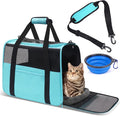 JUNGYOUN Premium ​Cat Carrier - ​Pet Carrier for Cat & Small Dogs up to 15lbs - ​Airline Approved Travel Dog Carrier with Anti-Escape Zippers, Collapsible Travel Bowl & Padded Strap by JUNGYOON