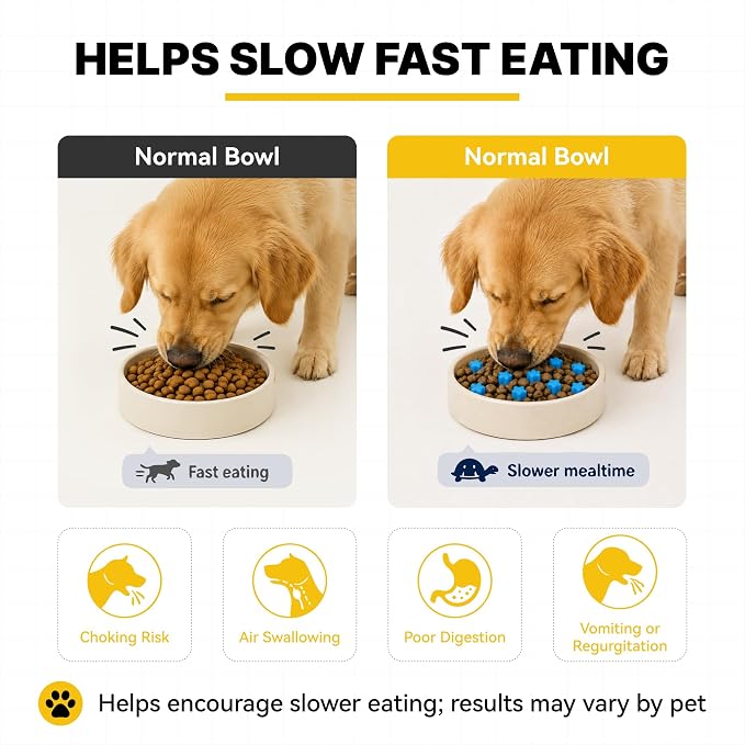 Slow Feeder Insert for Cat Dog Bowls, Anti-Choking Silicone with Strong Suction Cups, Fits Most Cat Bowls, Ideal for Puppy Small Medium Breeds (Blue) - Image 4