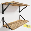 Wall Shelves 7.3" Deep Solid Paulownia Wood (Light Brown, Set of 2) | 15mm Thick, Wider & Longer & Stronger, Easy to Install, Floating Bookshelves, For Bathroom Bedroom, Office Storage Organizer by COCOYA