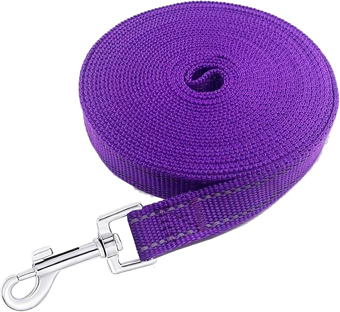 Nylon Training Dog Leash for Small Medium Dogs, 15ft 20ft 30ft 50ft 100ft Reflective Long Leash Dog/Puppy Lead for Obedience Recall Training, Camping - Image 3