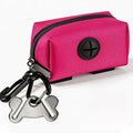 Dog Waste Bag Dispenser Pet Poop Bags Holder for Doggie Waste Bags Dispensers Soft Fabric Zipper Small Doggy Puppy Pouch for Leash Accessory Attachment with Carrier,Pink by Hilihali