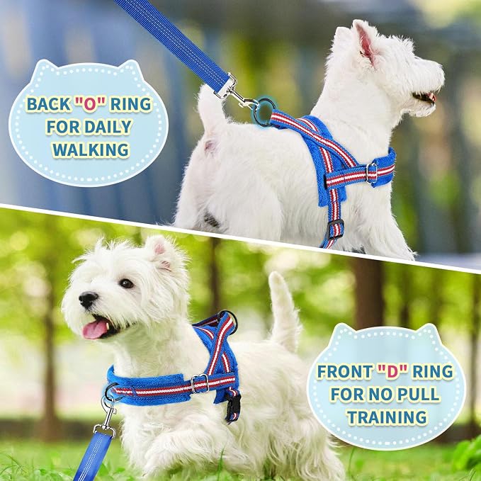 SlowTon No Pull Small Dog Harness and Leash Set with Front Clip | Soft Padded, Neck & Chest Adjustable, Lightweight, Anti-Twist, Puppy Vest Harness Pet Lead Combo for Small Medium Dog, DBL S - Image 4