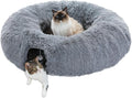 PAWZ Road Cat Tunnel Bed,Collapsible Cat Donut Tunnel with Soft Mat & Balls | 2 tunnels + soft mat form circle, with peephole & dangling balls. Plush, collapsible, Stores Easy. For small & large cats by PAWZRoad