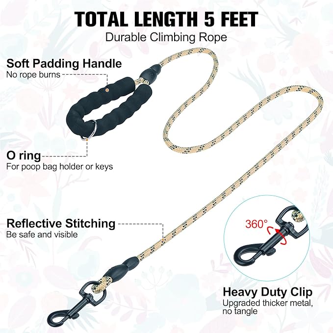 BEAUTYZOO Small Dog Harness and Leash Set,No Pull Puppy Pet Vest- Floral, S | Step-in Easy On/Off, All Season Breathable Mesh,Escape-Proof Hook & Loop,Lightweight Reflective,No Choke,Easy Walking Control - Image 4