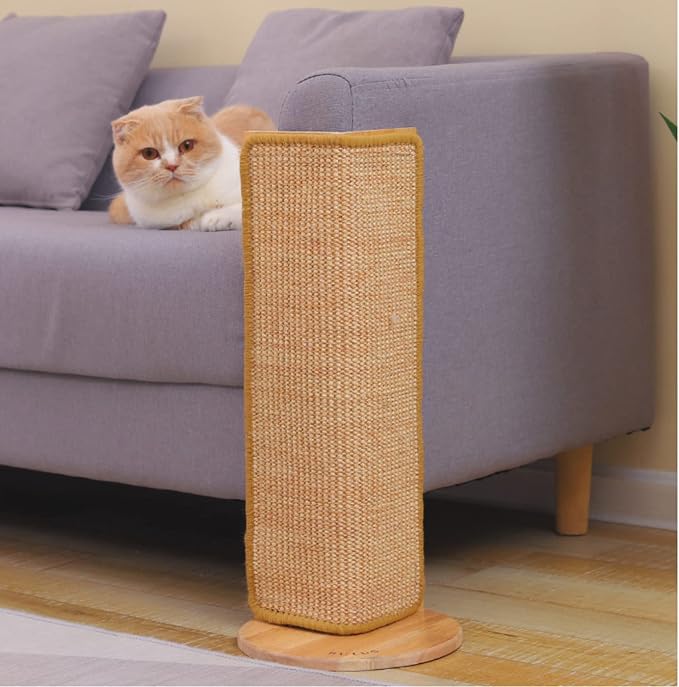 SHENGOCASE 24.5" Tall No Drilling Wall Sofa Couch Corner Cat Sisal Scratcher,Scratching Post,Replaceable Sisal Scratch Pad Mat, Couch Protector by SHENGOCASE