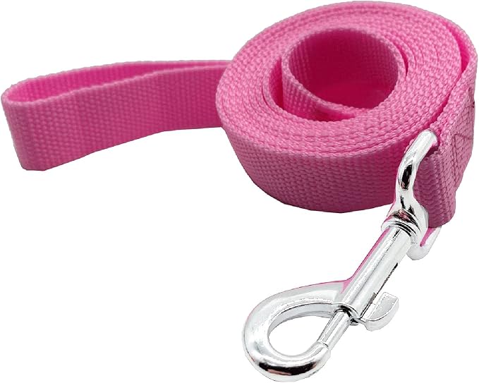Nylon Dog Training Leash, Traction Rope, 4/5/6 Feet Long, 3/4 Inch 1 Inch Wide, for Small and Medium Dogs (1'' x 5 FT, Pink) by TAIDA