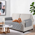 TAOCOCO Waterproof Loveseat Covers for Dogs, Non Slip Couch Cover, 54'' | Washable Love Seat Covers with Arms for 2 Cushion Couch, Dog Sofa Cover Protector, Pockets & Backless Design, Light Gray by TAOCOCO