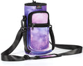 Nuovoware Water Bottle Carrier Bag, 25oz/32oz, StarrySky Purple | Adjustable Shoulder Hand Strap, 2 Pocket, Sling Neoprene Sleeve, Sports Water Bottle Accessories by NUOVOWARE