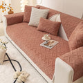 vctops Geometric Jacquard Plush Sofa Couch Covers Farmhouse Neutral Non Slip Sectional Couch Cover Soft Warm Sofa Slipcover for Dogs, Children, Pets Furniture Protector (Orange,36"x47") by vctops