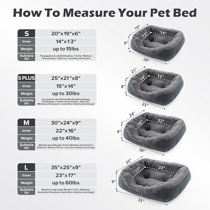 Small Dog Bed for Small Dogs, Cat Beds for Indoor Cats Washable, Orthopedic Dog Bed, Warming Soft Calming Sleeping Puppy Bed Durable Pet Bed with Anti-Slip Bottom S(20"x19"x6") - Image 5