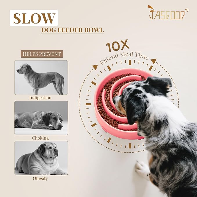 JASGOOD Slow Feeder Dogs Bowl for Large Medium Dogs,Anti-Gulping Pet Slower Food Feeding Bowls Stop Bloat,Preventing Choking Healthy Design Dogs Bowl - Image 3