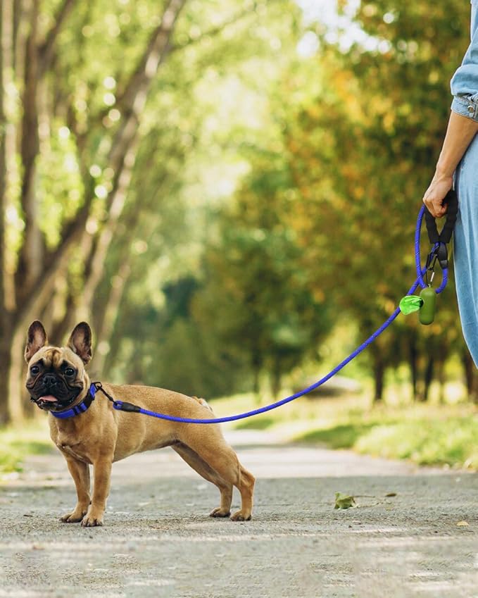 Dynmeow Reflective Dog Collar and Leash Set for Small Dogs, Navy Blue | Soft Neoprene Padded, 6FT Climbing Rope, Ideal for Daily Outdoor Walking or Indoor Wearing, Night Visible for Safety - Image 5
