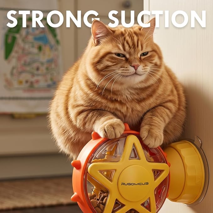 Interactive Cat Toy for Indoor Cats, Ferris Wheel Cat Treat Dispenser Teaser Wand & Suction Cup Base, w/Spoon, Puzzle Feeder Toy for Exercise, Mental Stimulation, Slow Feeding - Image 11