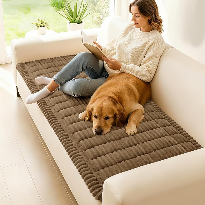 hyha Couch Cover for Dogs, Washable Non Slip Plush Flannel Sofa Protector | Thick Flannel, Anti-Slip Backing, Pet Hair & Scratch Protection, Fits Sofa & Loveseat (27.6" x 47") - Image 2