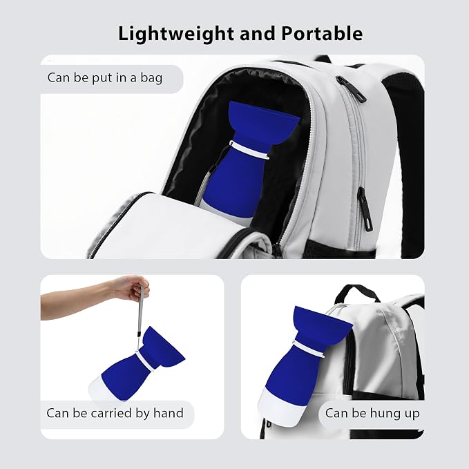Portable Pet Water Bottle, Travel Water Food Container Blue | Silicone, Leakproof, Detachable Feeding Dish, Dog Cat, 2-in-1, Outdoors Feeding Drinking, Pet Essential, Park Outing, Beach - Image 5