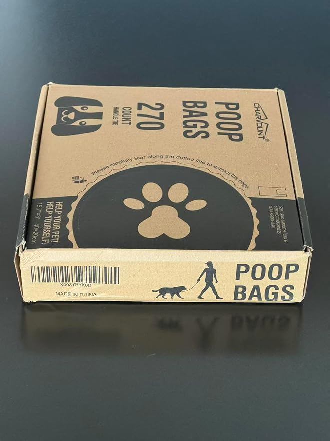 Charmount 270 Counts Unscented Dog Poop Bags Rolls with Handles | 16"x8"Extra Thick Pet Waste Bag, Leak Proof and Easy Tie, Cat Litter Bags, Pink - Image 3
