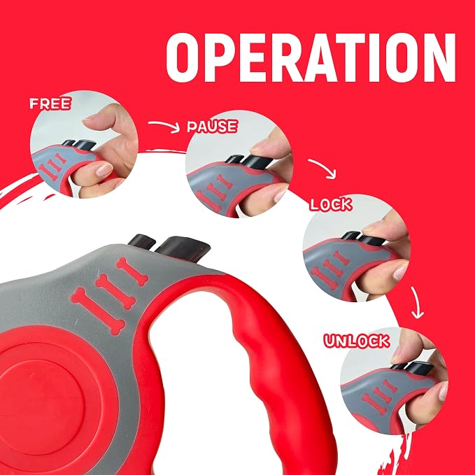 Retractable Dog Leash Automatic Telescopic Tractor Dog Tape | Pet Tape 10/16 FT Durable and Convenient, with Folding Bowl, Dispenser, Rubbish Bags, Suitable for Small and Medium Dogs - Image 4