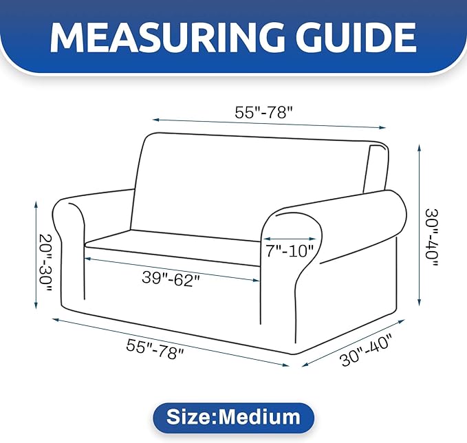 KEKUOU Stretch Loveseat Couch Cover, 2 Cushion Couch Slipcover,Wine | 1-Piece Washable Sofa Cover Pet Friendly (55"-78") Furniture Protector Soft Jacquard, Elastic Bottom for Dogs & Kids - Image 4