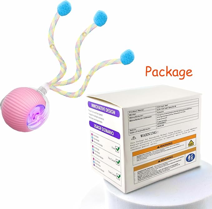 Speed 2.0 Tail Interactive Cat Toys for Indoor Cats, Moving Cat Toy | Chirping & Motion Activate Cat Toy, Smart Kitten Toys Rolling Ball Moving Ball, Electric Dog Cat Ball for Enrichment Exercise - Image 9
