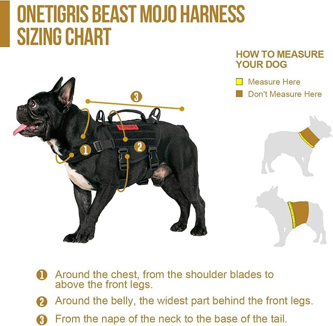OneTigris Tactical Dog Harness XS Small Dog Vest with Handle | Military XS dog harness with vertical control handle. Soft fleece padding & quick-release. Ideal for training & walks. - Image 5