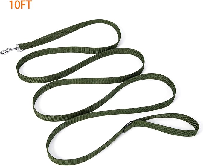 Strong Durable 10ft Nylon Dog Training Leash, 1 Inch Wide Traction Rope, for Small and Medium Dog (Military Green, 10 Feet) - Image 8