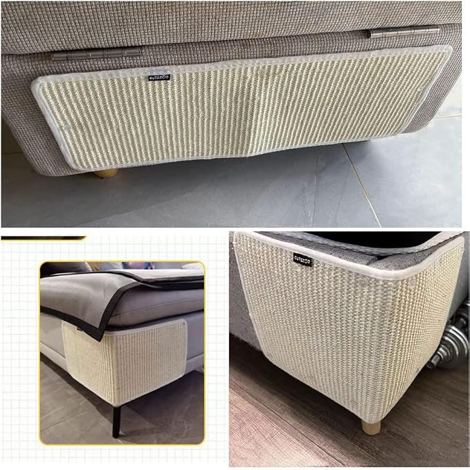 Cat Scratching Pad Natural Sisal Sofa Bed Corner Furniture Protector | Cat Scratcher Mats Protecting Carpets and Sofas Couch Corner Furniture Anti-slip Sisal Cat Repellent Mat for Sofa Desk Legs - Image 4