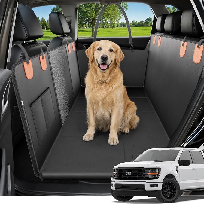 Hard Bottom Dog Car Seat Cover for Back Seat, PU Material For Dog's Comfort | 400 lbs Extender, 50% More Space, Waterproof, Scratch Resistant,Car Seat Protector for Car/SUV/Truck by Unknown