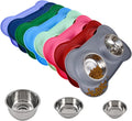 Dog Bowls 2 Stainless Steel Bowl for Pet Water and Food Feeder with Non Spill Skid Resistant Silicone Mat for Pets Puppy Small Medium Cats Dogs by Juqiboom