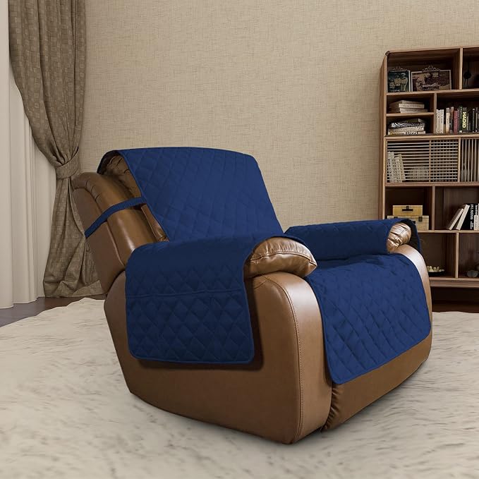 Easy-Going Reversible Couch Cover, Oversized Recliner, Navy/Navy | Machine Washable Slipcover For Dogs, Water Resistant Furniture Mat For Living Room, Non-Slip Sofa Cover, Pet Friendly - Image 2