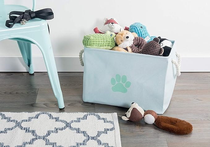 Bone Dry Pet Storage Collection Collapsible Bin, Medium Rectangle, Aqua - Image 5