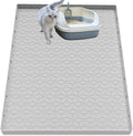 Cat Litter Mat for Litter Box, Silicone Large Cat Litter Trapping Mat - 40x28 in, Waterproof & Non-Slip, Durable & Easy Clean, Light Gray by Jacooxi