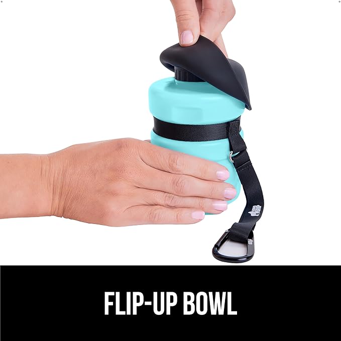 GORILLA GRIP Dog Water Bottle, Portable Water Bowl Dispenser for Dogs, 20 oz Leak Proof Pet Travel Squeeze Bottles Food Grade Silicone, Pet Stocking to Go Puppy Essentials, Turquoise - Image 8