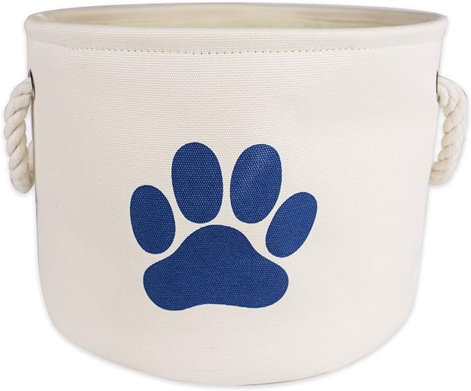 Bone Dry Pet Storage Collection Collapsible Bin, Small Round, Off-White by BoneDry