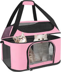 Soft Cat Carrier Up to 20 Lbs, Washable Pet Travel Bag for Kitten Puppy | Breathable Mesh, Medium to Big Pets Small Dog,Soft-sided Cloth Animal Crate for Car Travel Carrying, Safe for Vet Visit,Pink by Alwaysstandbehindyou