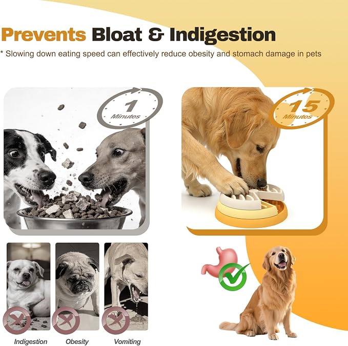 Slow Feeder Dog Bowl - 3-Tier Rotating Interactive Dog Puzzle Toy for Mental Enrichment & IQ Training - Anti-Gulping Bloat Stop Dog Feeder for Small & Medium Dogs and Cats, Food-Grade & Non-Slip - Image 3